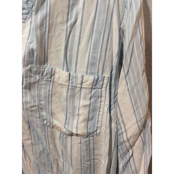 Torrid Plus size 1 blue striped V neck 3/4 sleeve womens shirt blouse tunic - Picture 2 of 5